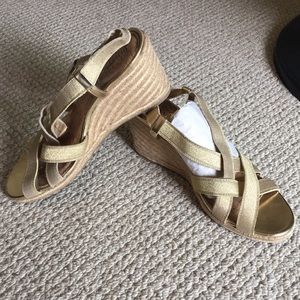 Strappy Gold Sandals Heels